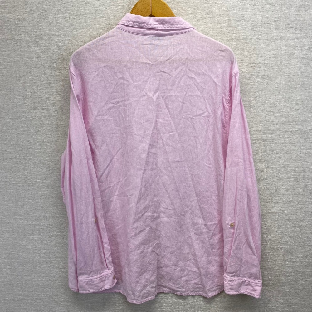 Orvis Pink Linen Blend Long Sleeve Roll Tabs Button Front Shirt‎ Women XXL - Picture 3 of 10